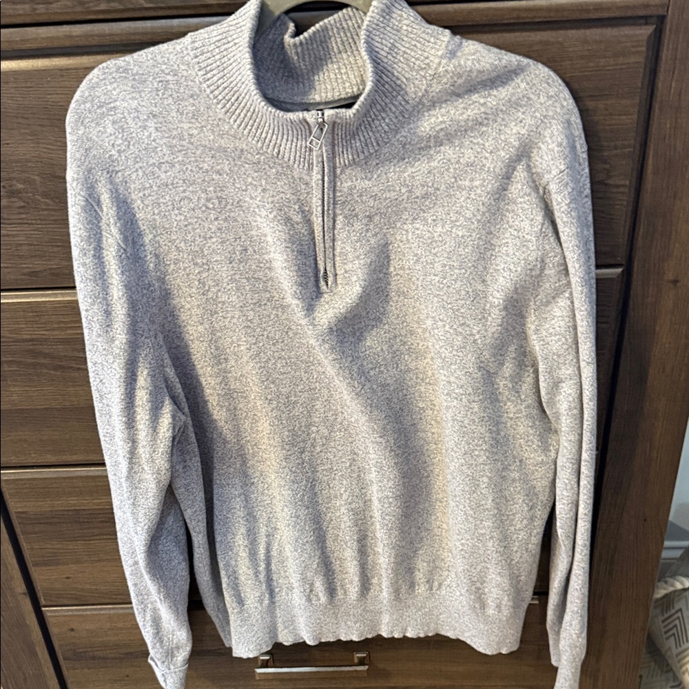 Bonobos Light Heather Gray Quarter-Zip Sweater